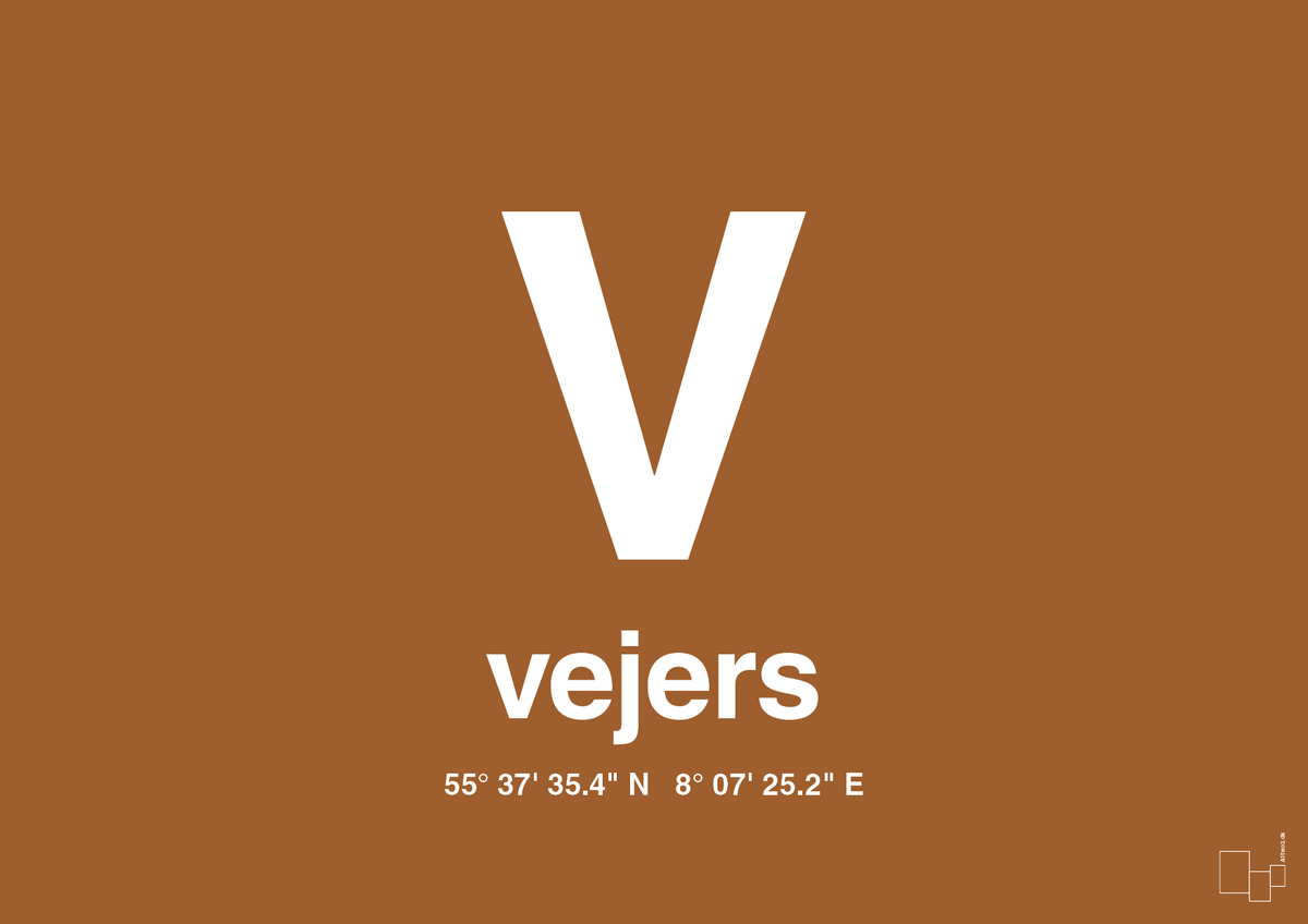 plakat: byplakat vejers med koordinater - cognac-Byer-A1two3