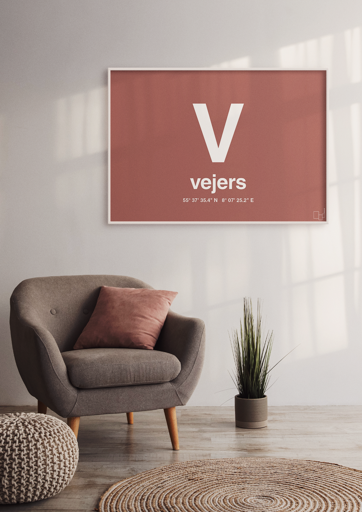 plakat: byplakat vejers med koordinater - honeycomb-Byer-A1two3