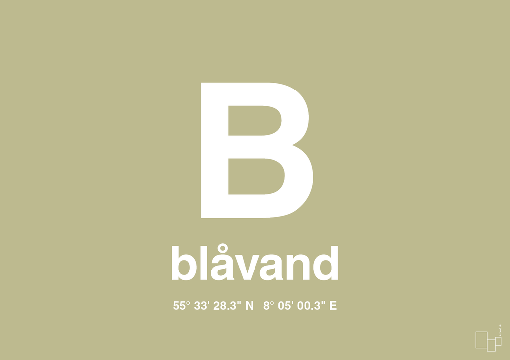 plakat: byplakat blåvand med koordinater - back to nature-Byer-A1two3