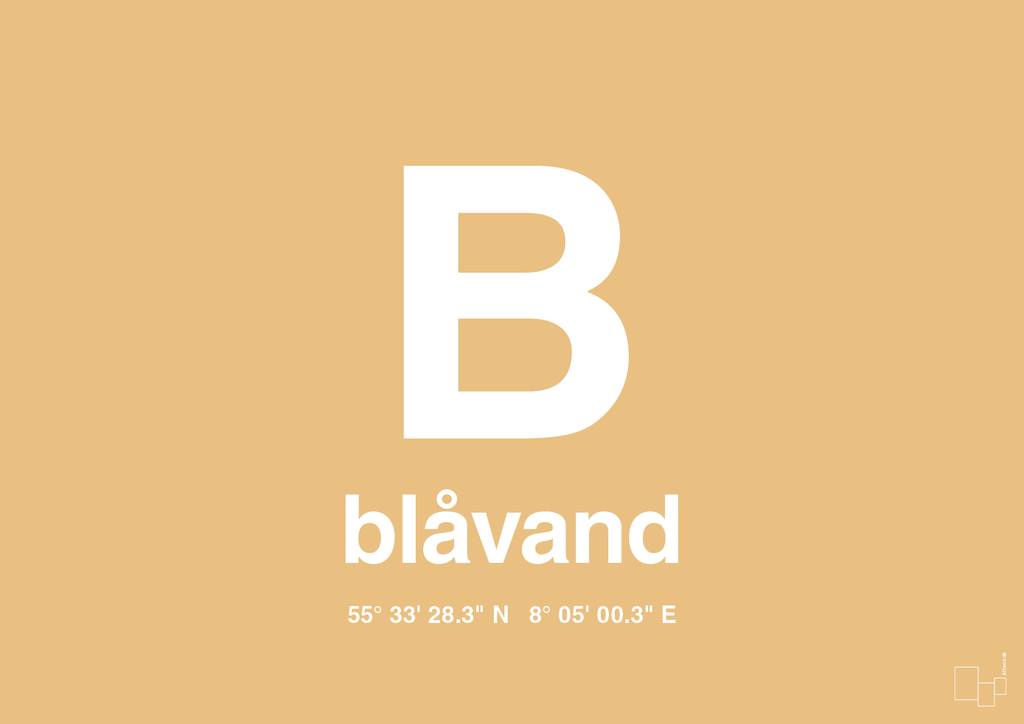 plakat: byplakat blåvand med koordinater - charismatic-Byer-A1two3