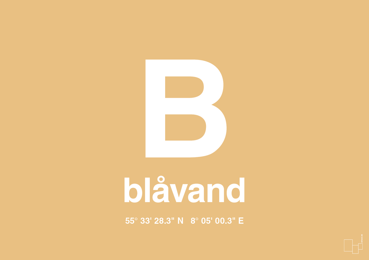 plakat: byplakat blåvand med koordinater - charismatic-Byer-A1two3
