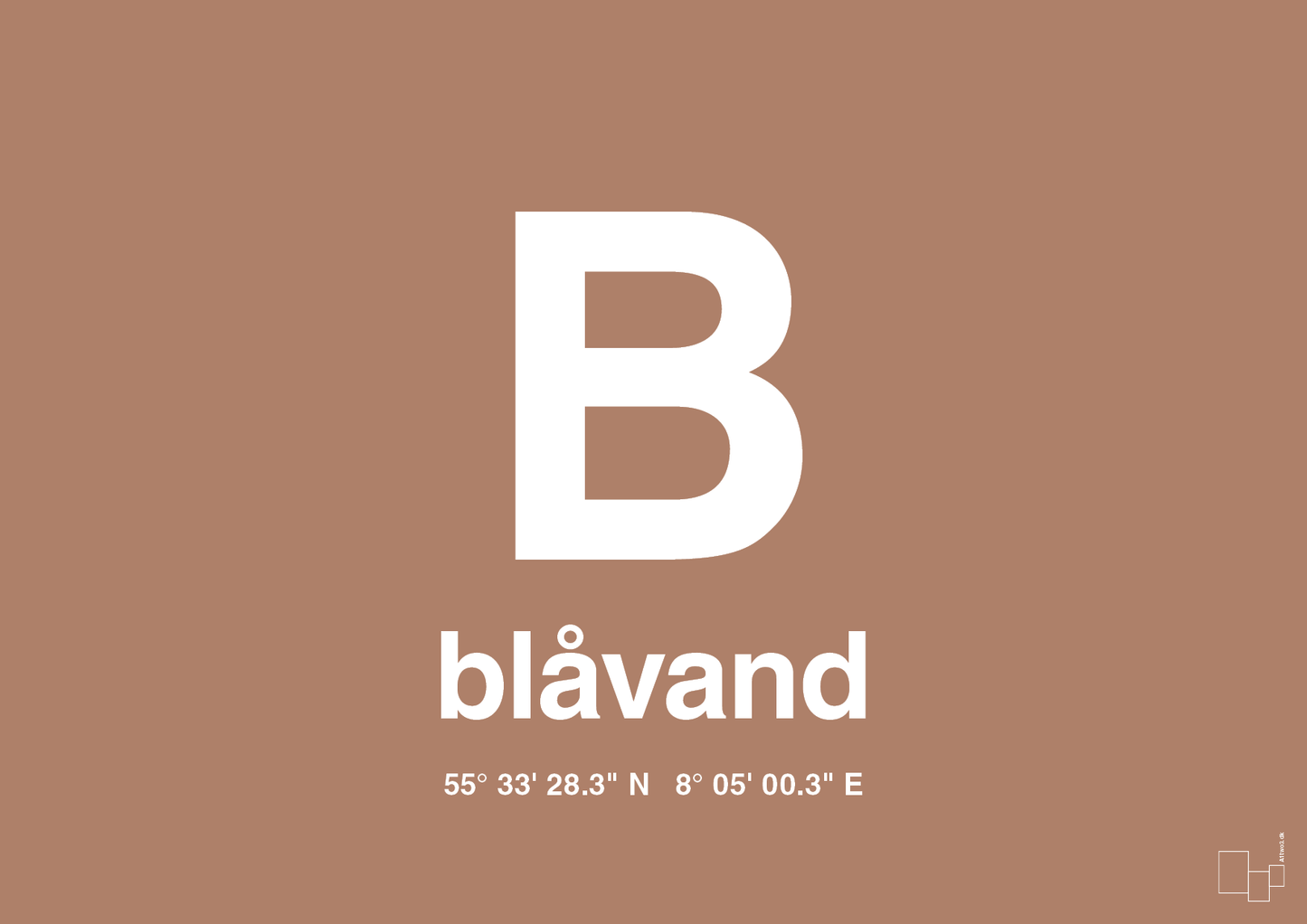 plakat: byplakat blåvand med koordinater - cider spice-Byer-A1two3