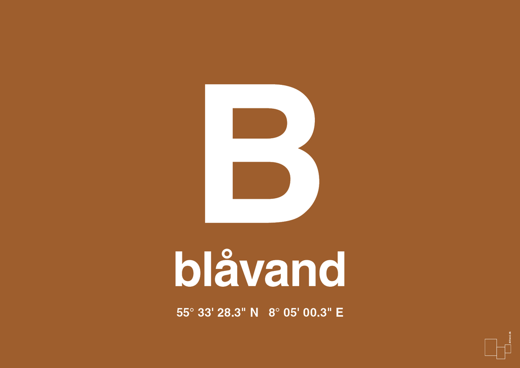 plakat: byplakat blåvand med koordinater - cognac-Byer-A1two3