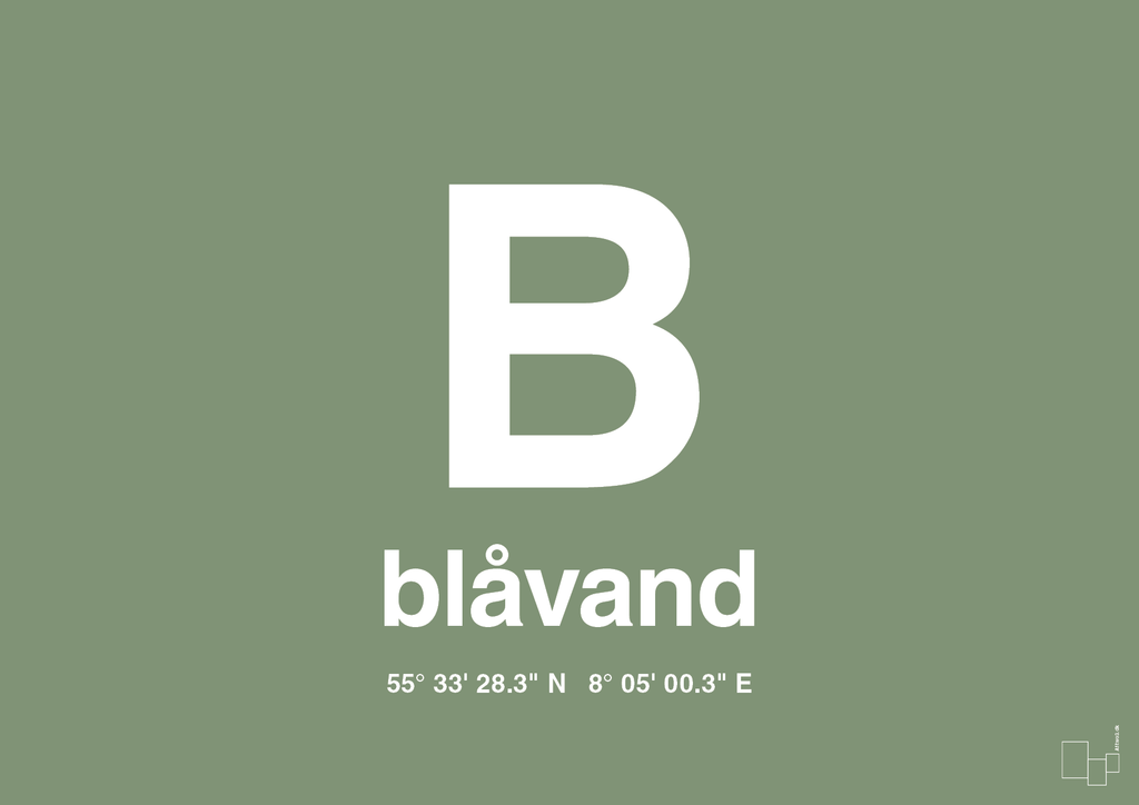 plakat: byplakat blåvand med koordinater - jade-Byer-A1two3