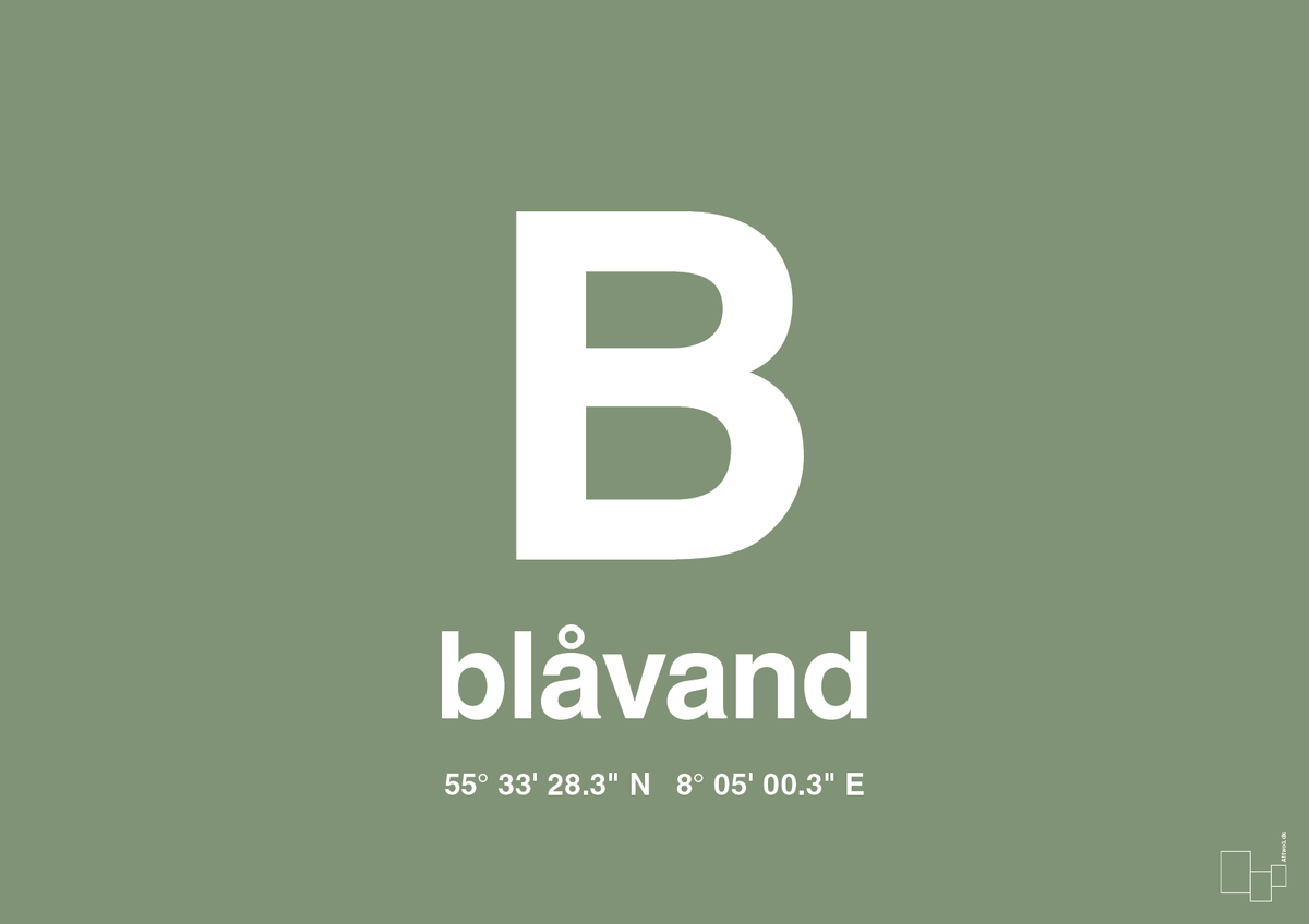 plakat: byplakat blåvand med koordinater - jade-Byer-A1two3