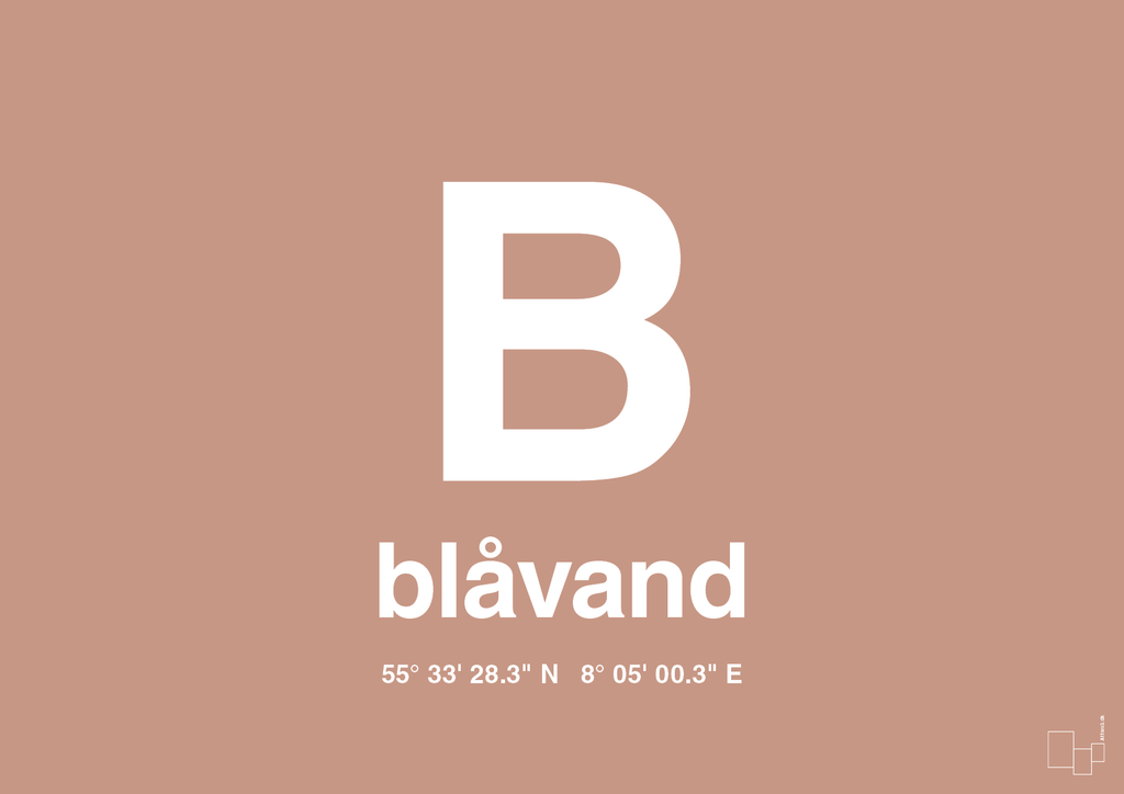 plakat: byplakat blåvand med koordinater - powder-Byer-A1two3
