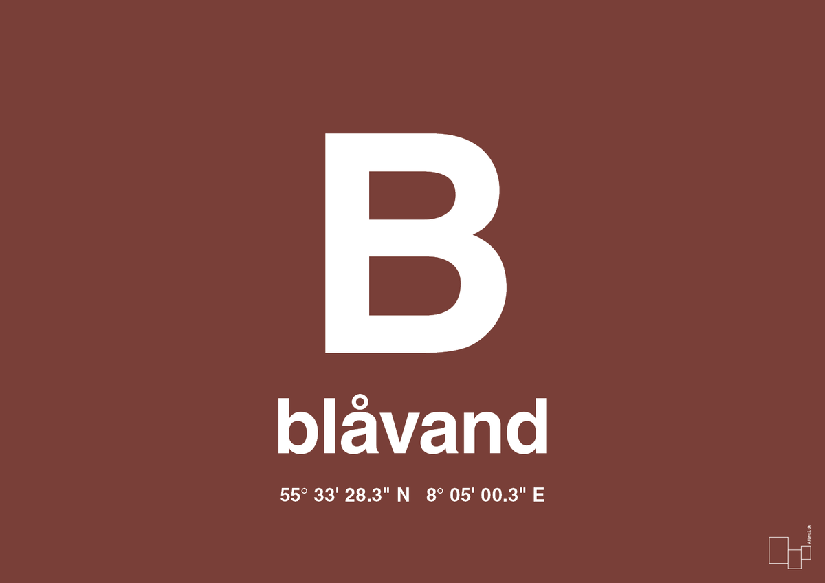 plakat: byplakat blåvand med koordinater - red pepper-Byer-A1two3