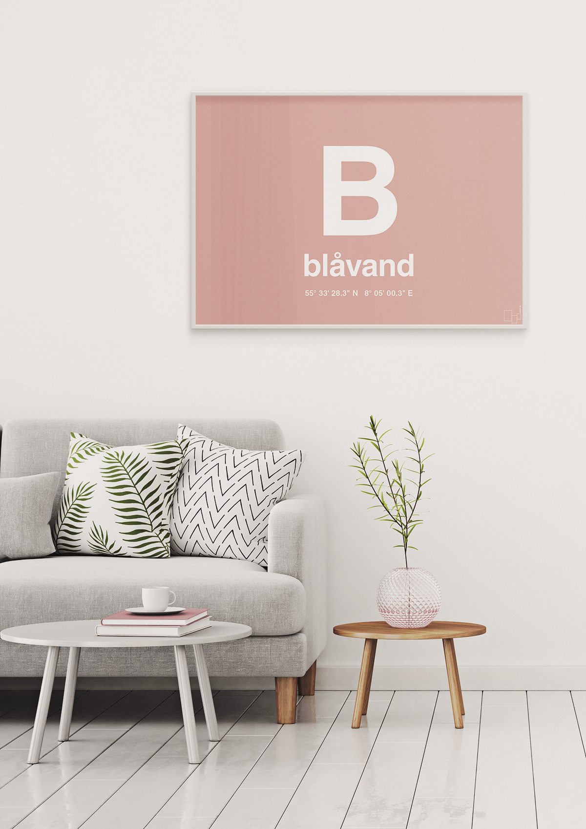 plakat: byplakat blåvand med koordinater - back to nature-Byer-A1two3
