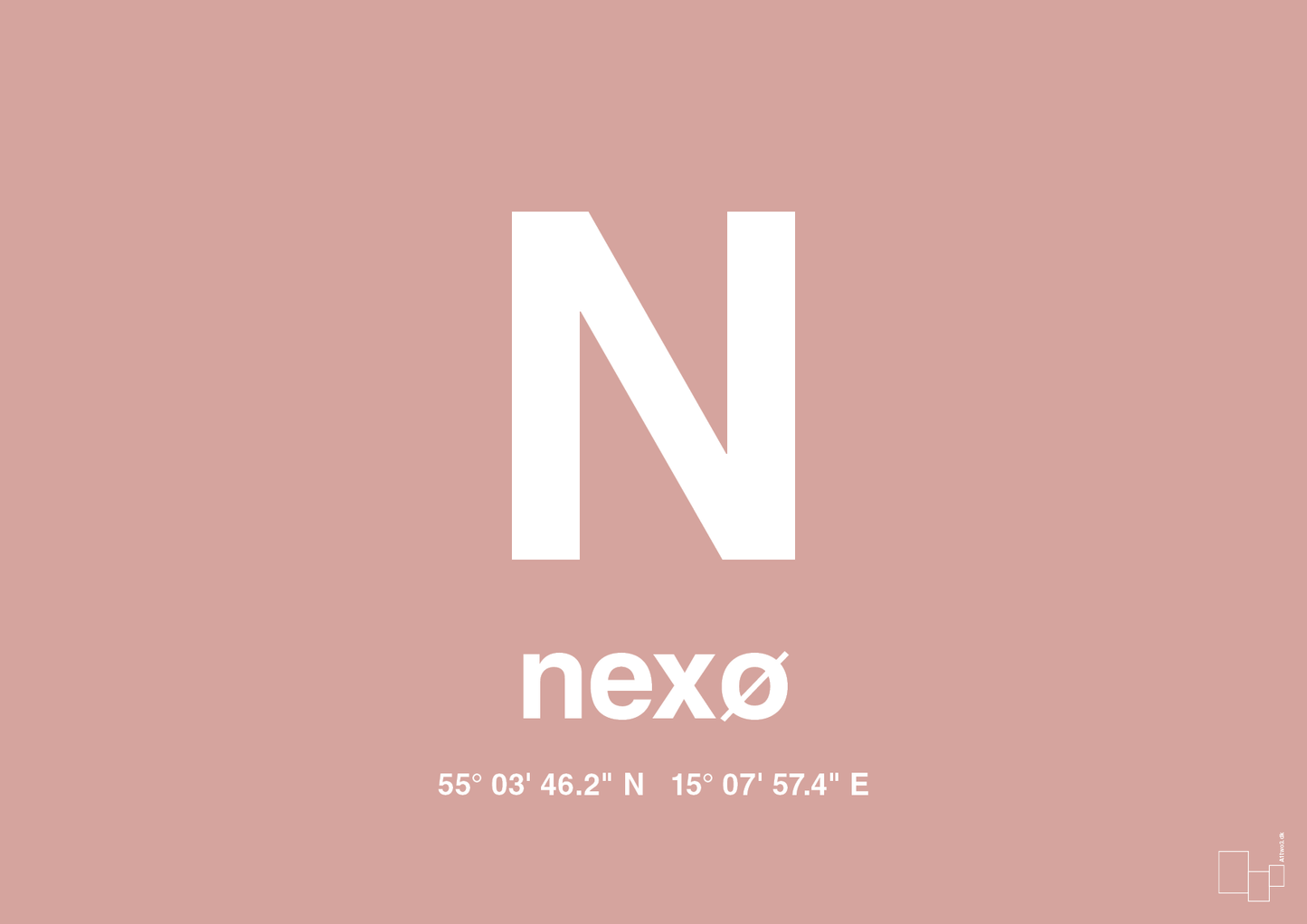 plakat: byplakat nexø med koordinater - bubble shell-Byer-A1two3