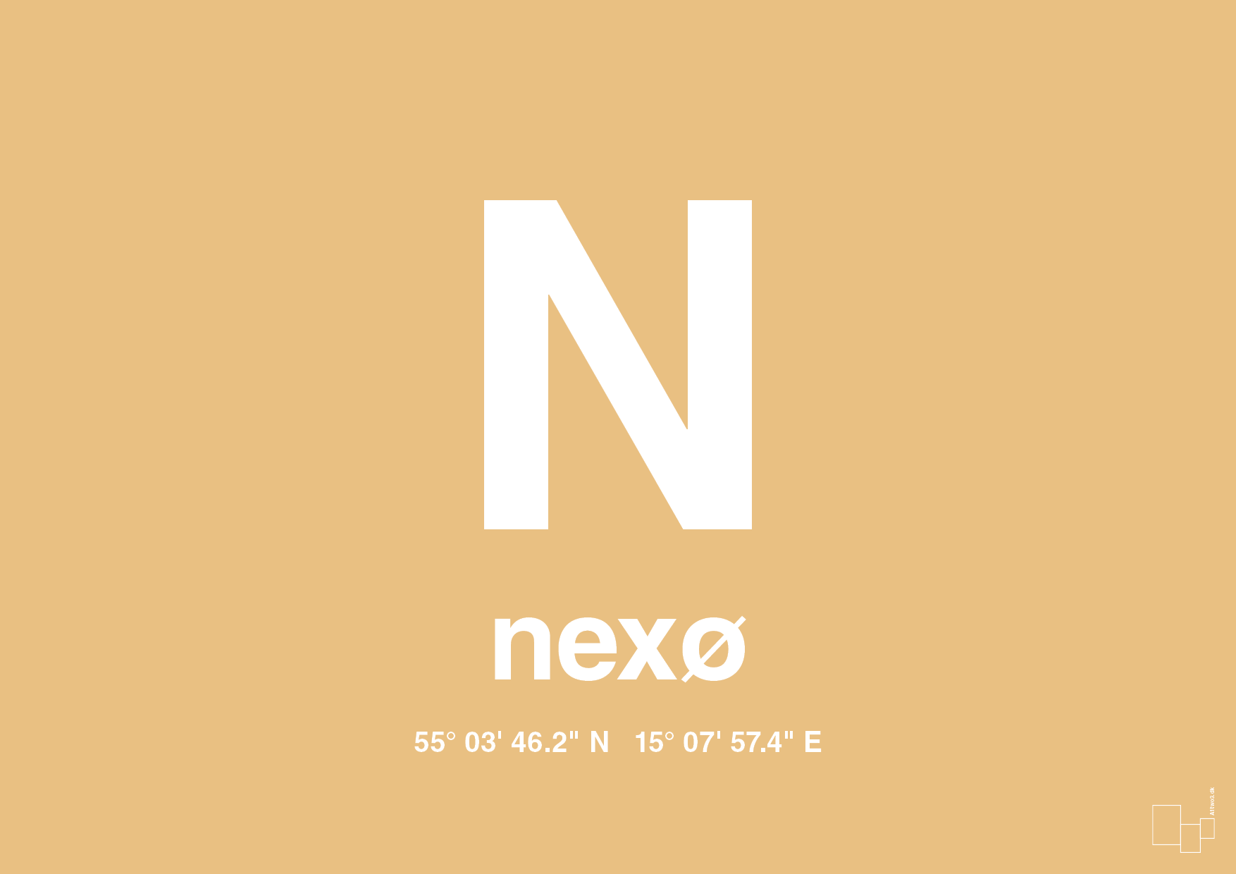 plakat: byplakat nexø med koordinater - charismatic-Byer-A1two3
