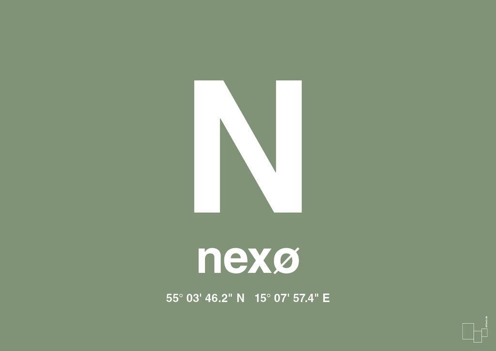 plakat: byplakat nexø med koordinater - jade-Byer-A1two3