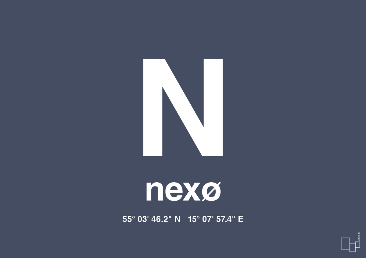 Byplakat nexø med koordinater - petrol-Byer-A1two3