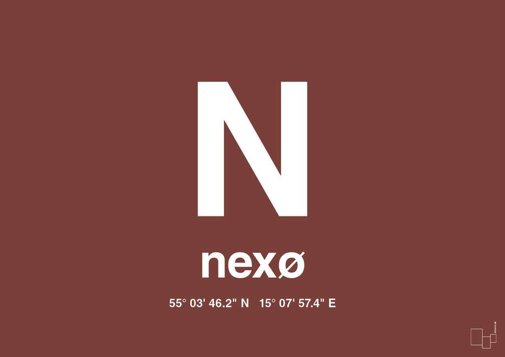 plakat: byplakat nexø med koordinater - red pepper-Byer-A1two3