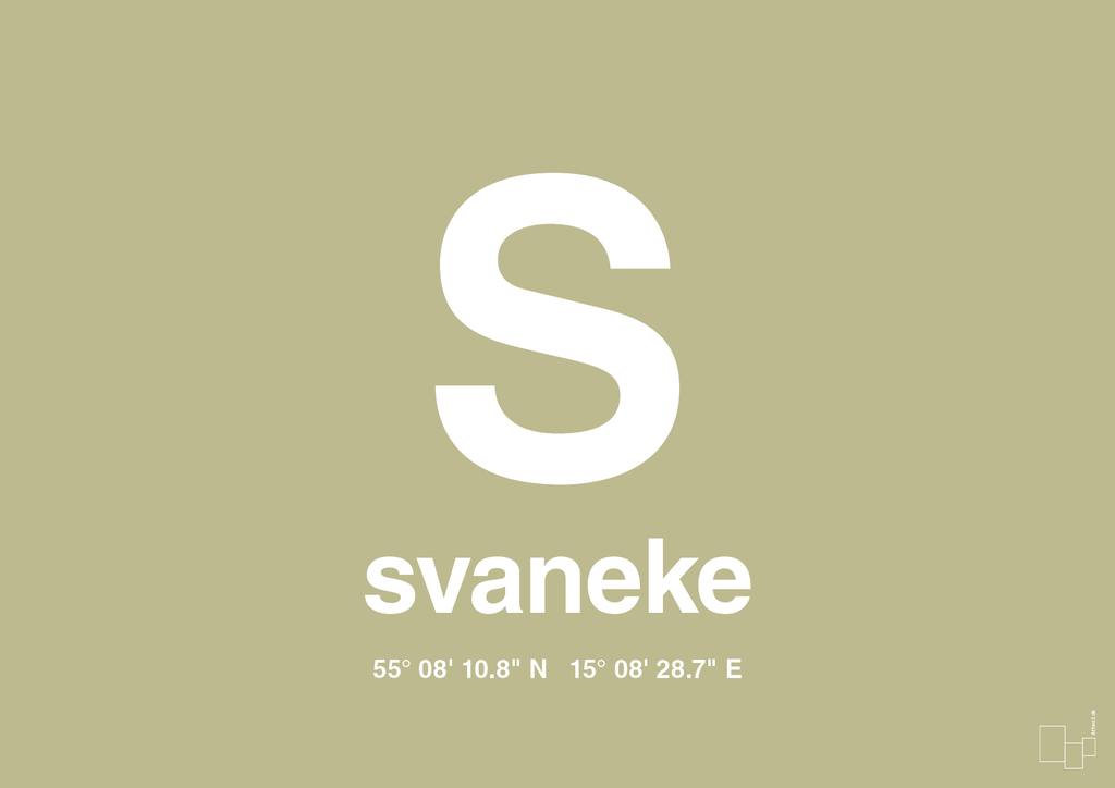 plakat: byplakat svaneke med koordinater - back to nature-Byer-A1two3