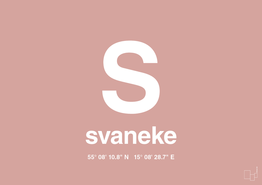 plakat: byplakat svaneke med koordinater - bubble shell-Byer-A1two3