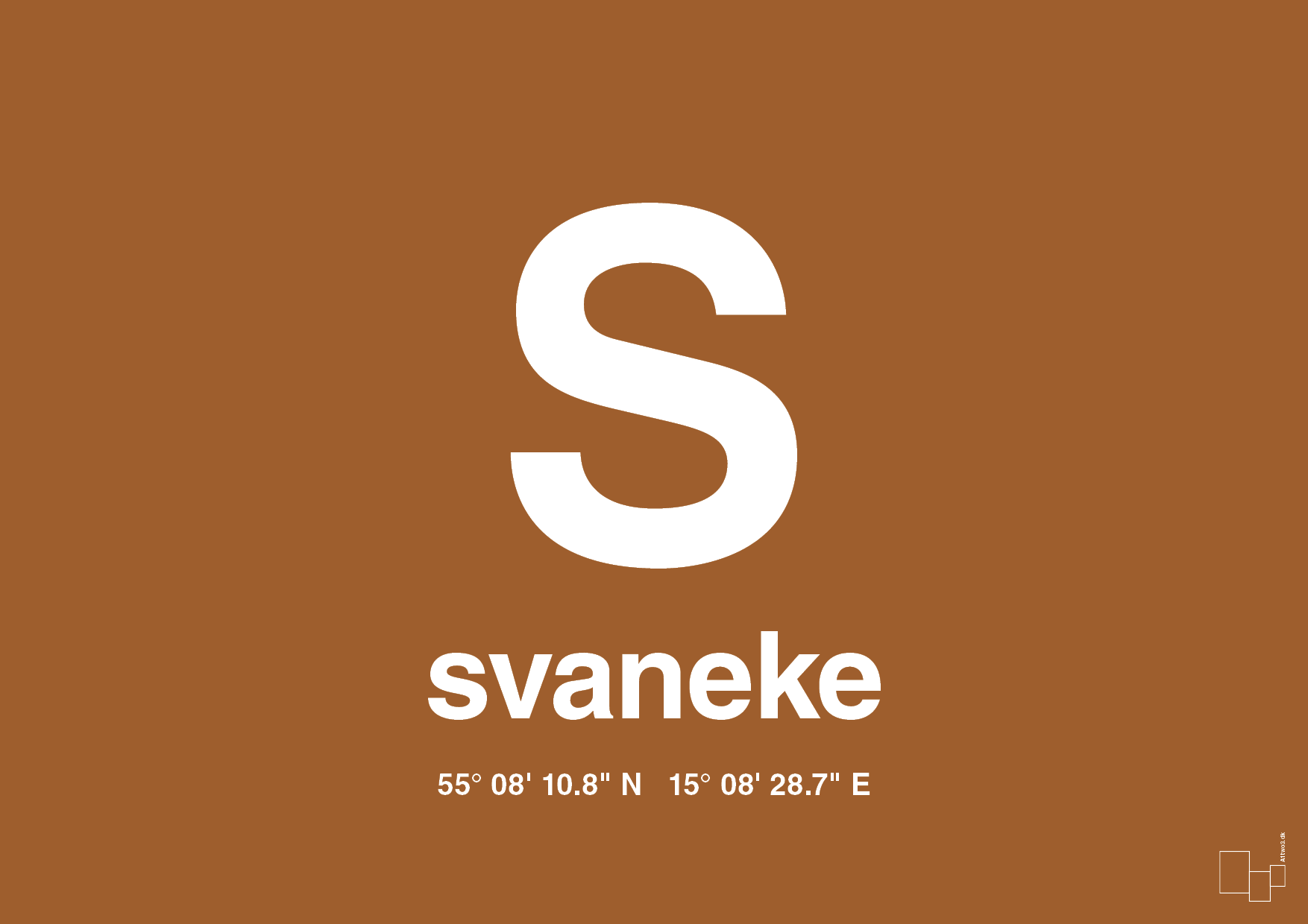 plakat: byplakat svaneke med koordinater - cognac-Byer-A1two3