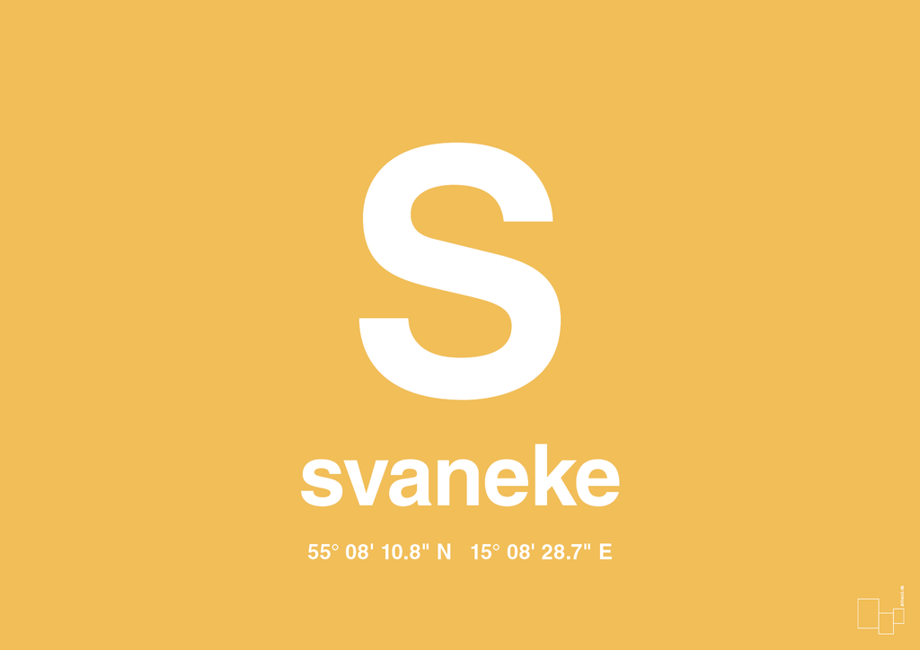 plakat: byplakat svaneke med koordinater - honeycomb-Byer-A1two3