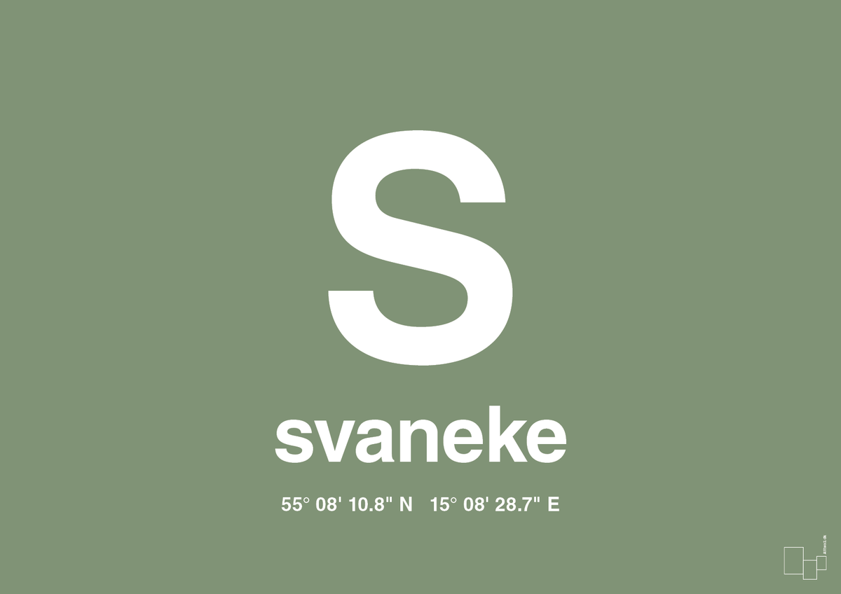 plakat: byplakat svaneke med koordinater - jade-Byer-A1two3