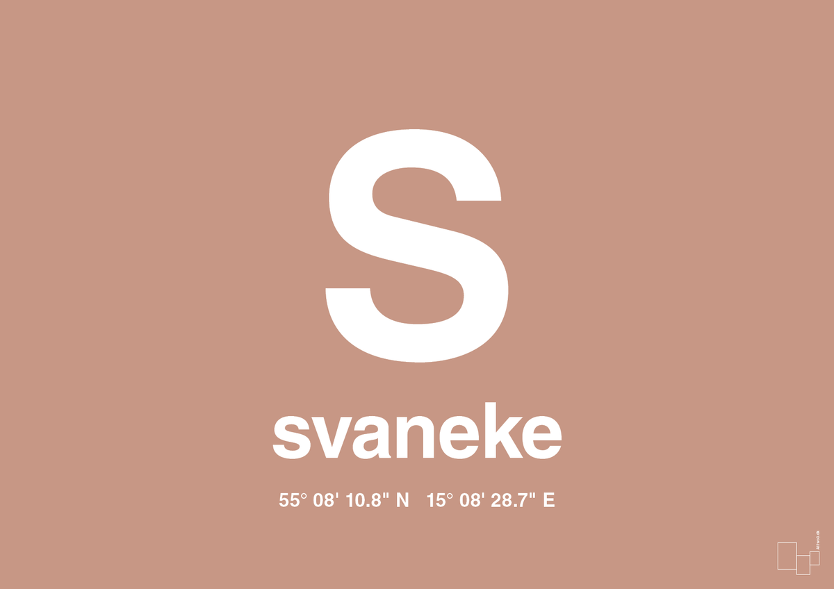 plakat: byplakat svaneke med koordinater - powder-Byer-A1two3
