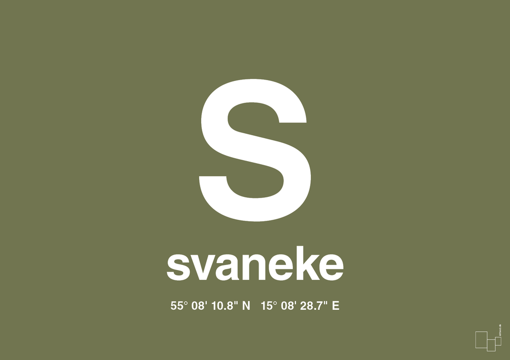 plakat: byplakat svaneke med koordinater - secret meadow-Byer-A1two3