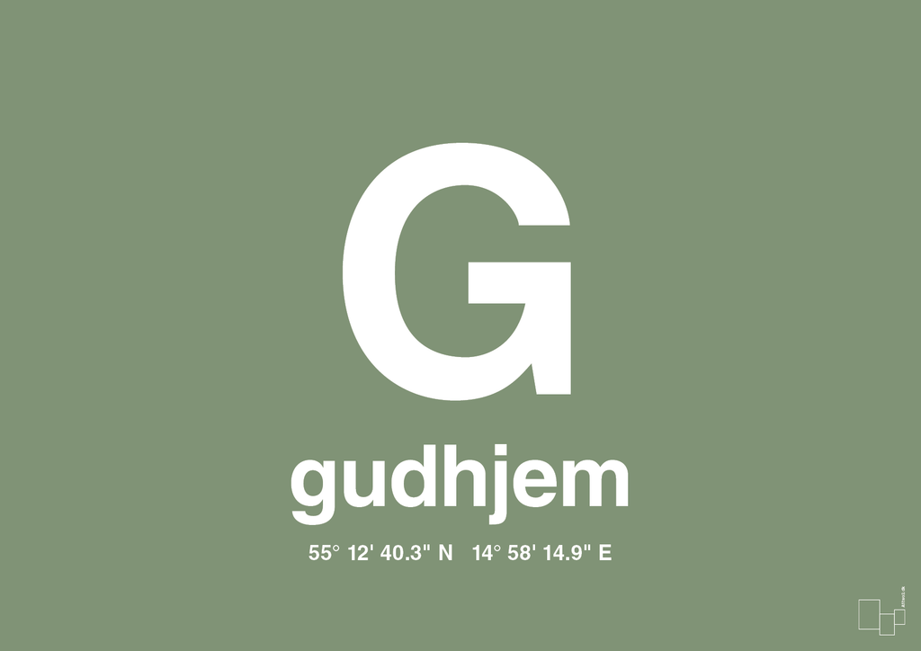 plakat: byplakat gudhjem med koordinater - jade-Byer-A1two3