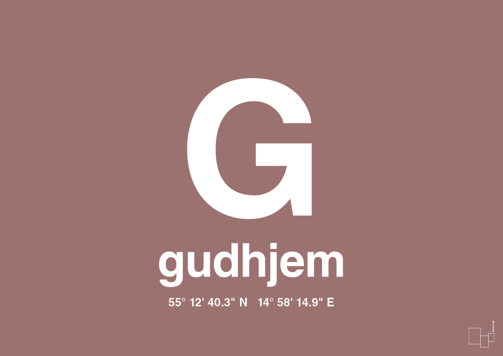 plakat: byplakat gudhjem med koordinater - plum-Byer-A1two3