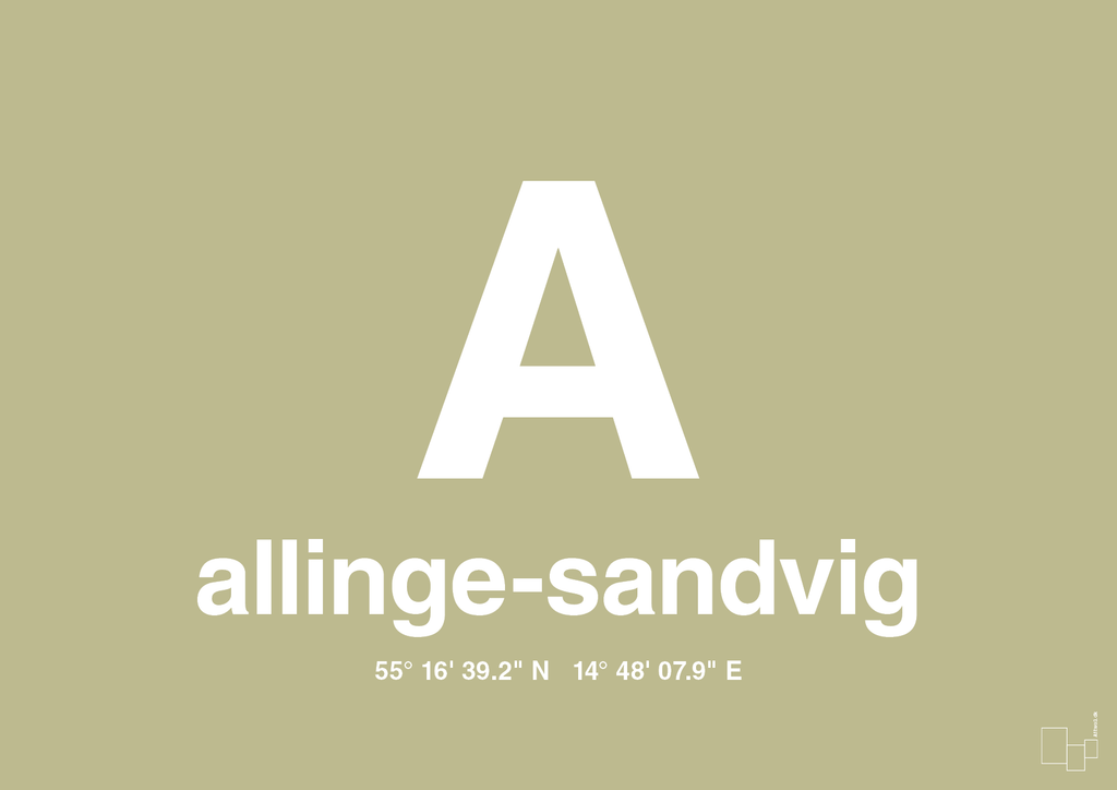 plakat: byplakat allinge-sandvig med koordinater - back to nature-Byer-A1two3