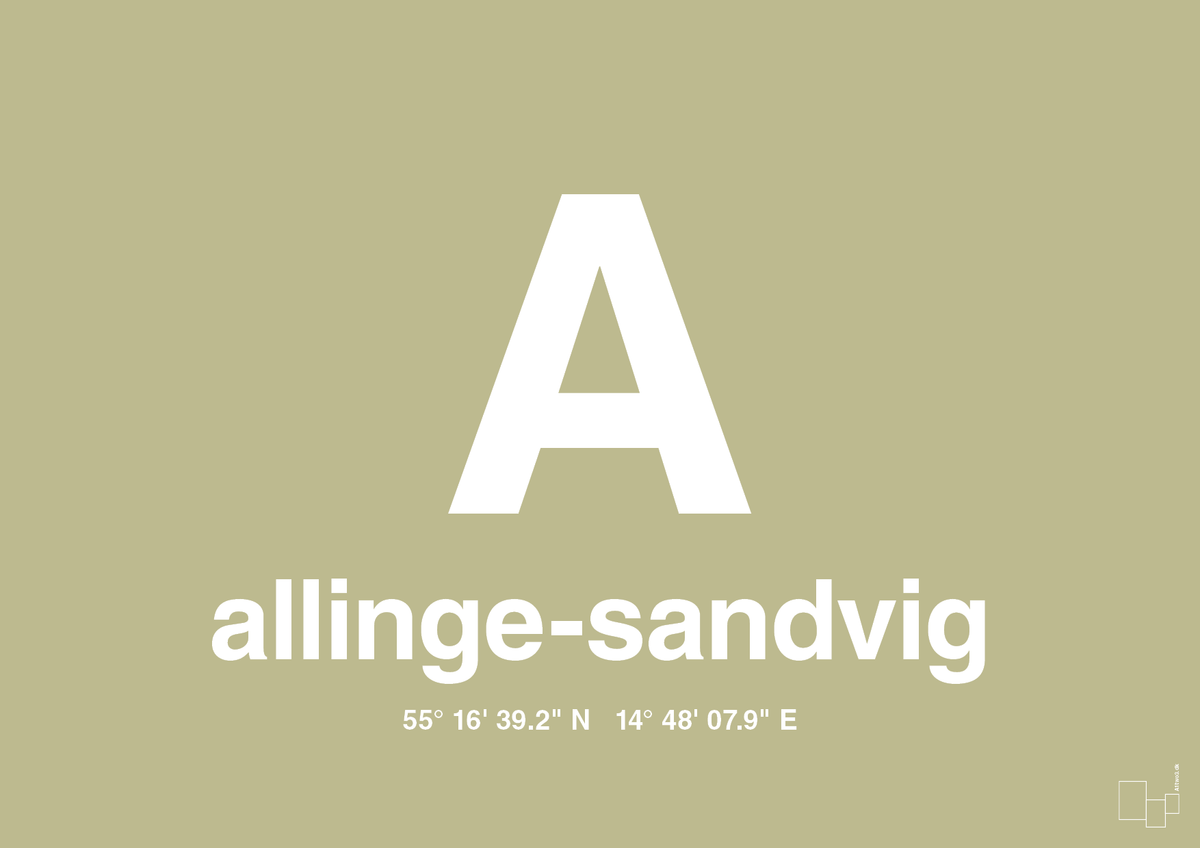 plakat: byplakat allinge-sandvig med koordinater - back to nature-Byer-A1two3