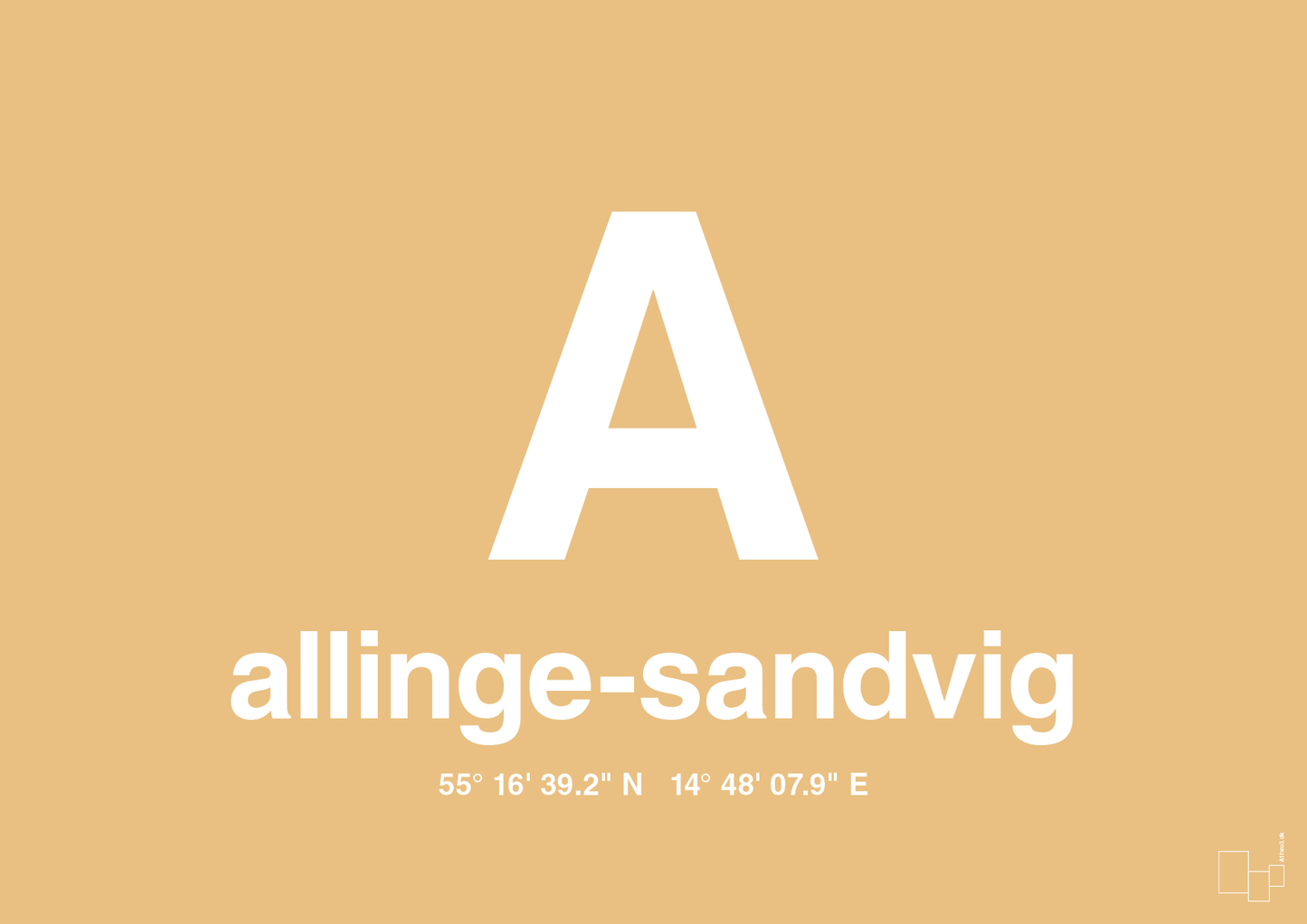 plakat: byplakat allinge-sandvig med koordinater - charismatic-Byer-A1two3