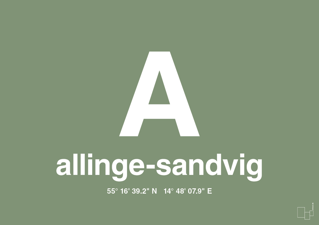 plakat: byplakat allinge-sandvig med koordinater - jade-Byer-A1two3