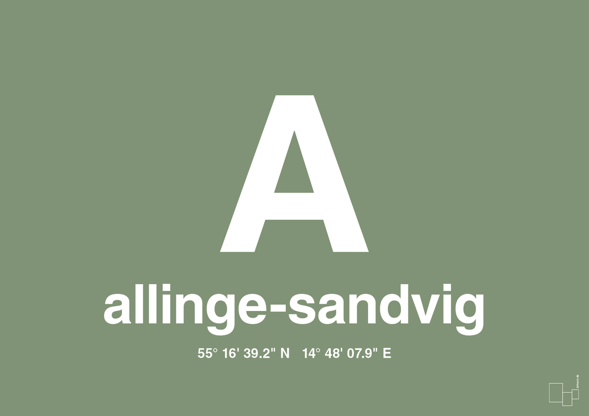 plakat: byplakat allinge-sandvig med koordinater - jade-Byer-A1two3