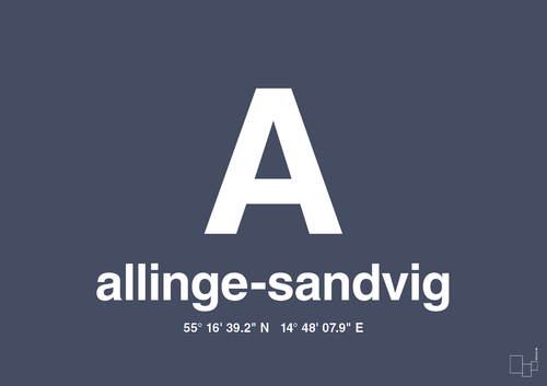 Byplakat allinge-sandvig med koordinater - petrol-Byer-A1two3