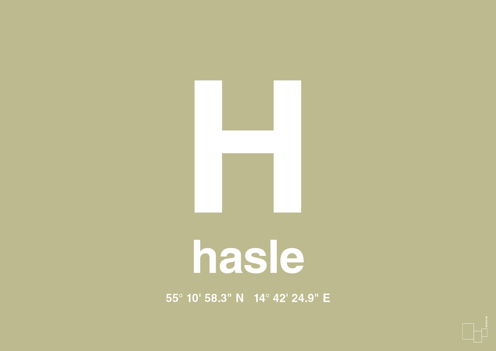 plakat: byplakat hasle med koordinater - back to nature-Byer-A1two3