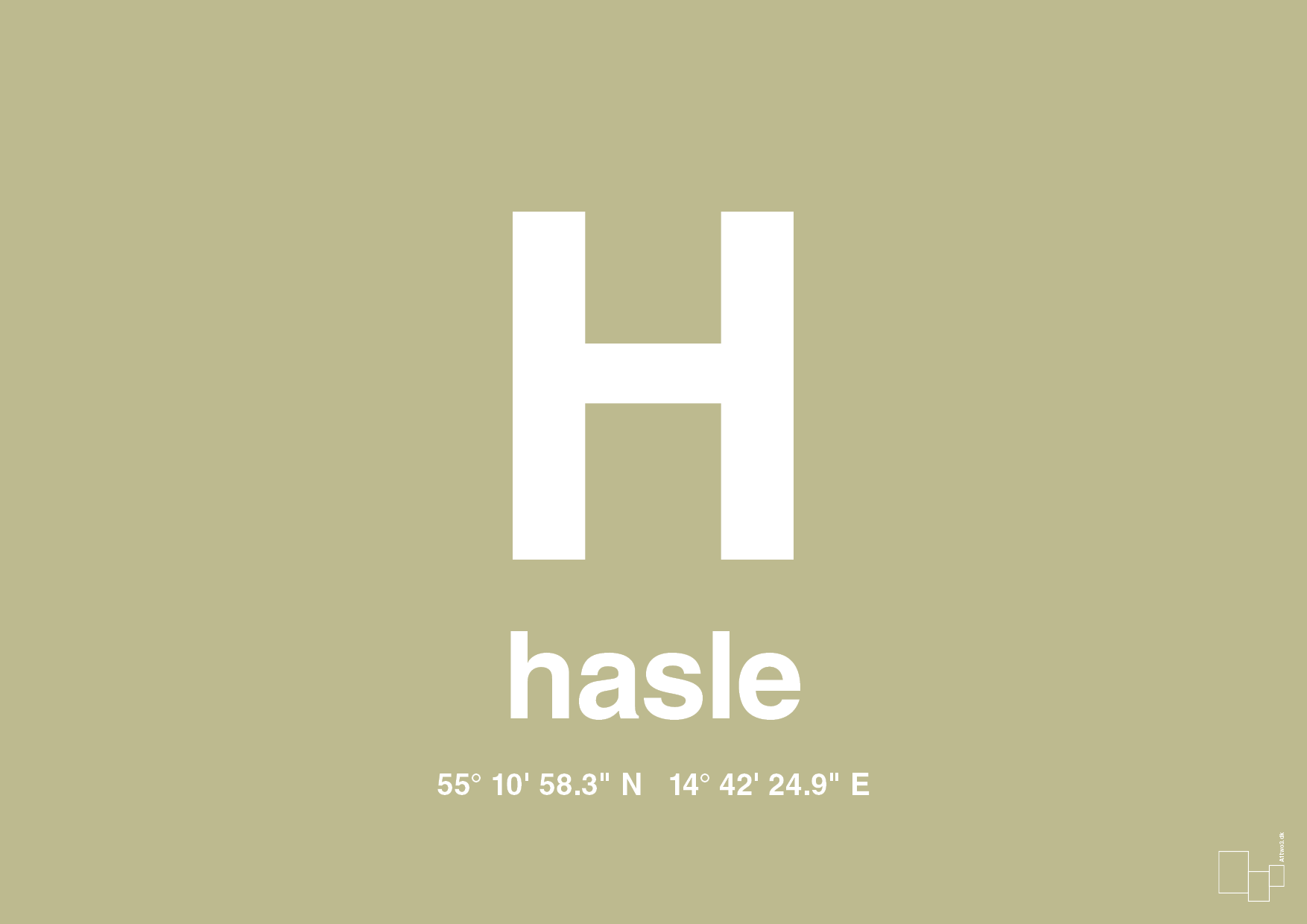plakat: byplakat hasle med koordinater - back to nature-Byer-A1two3
