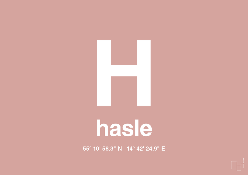 plakat: byplakat hasle med koordinater - bubble shell-Byer-A1two3