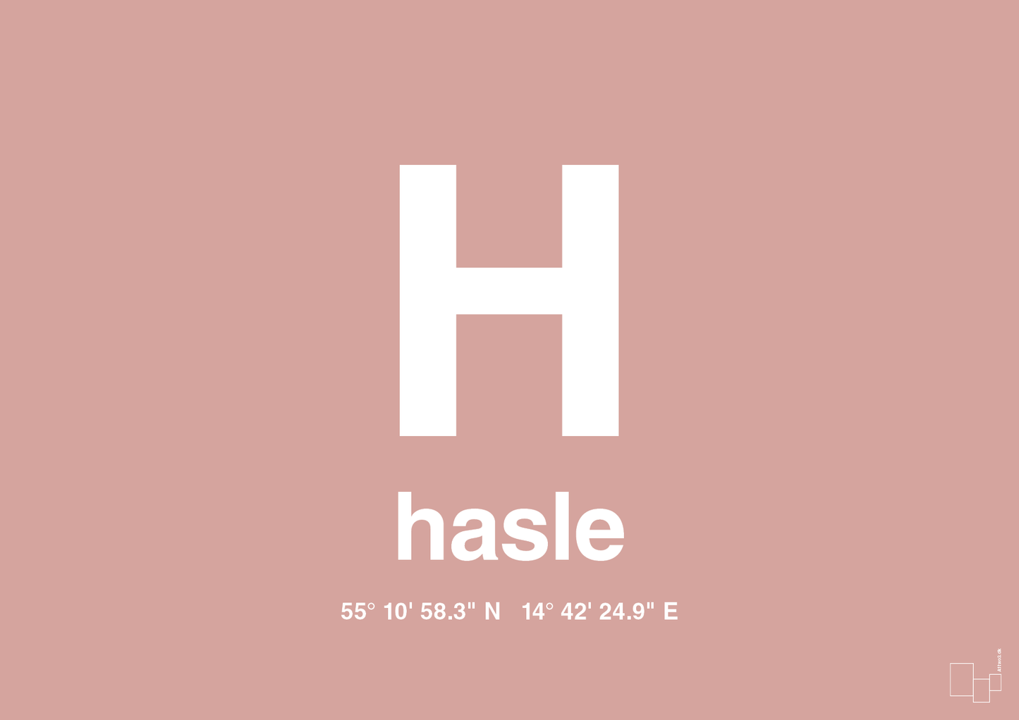 plakat: byplakat hasle med koordinater - bubble shell-Byer-A1two3