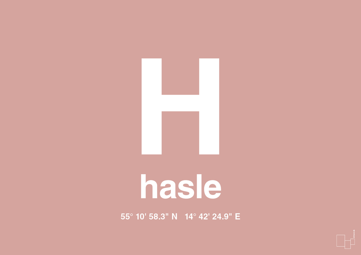 plakat: byplakat hasle med koordinater - bubble shell-Byer-A1two3