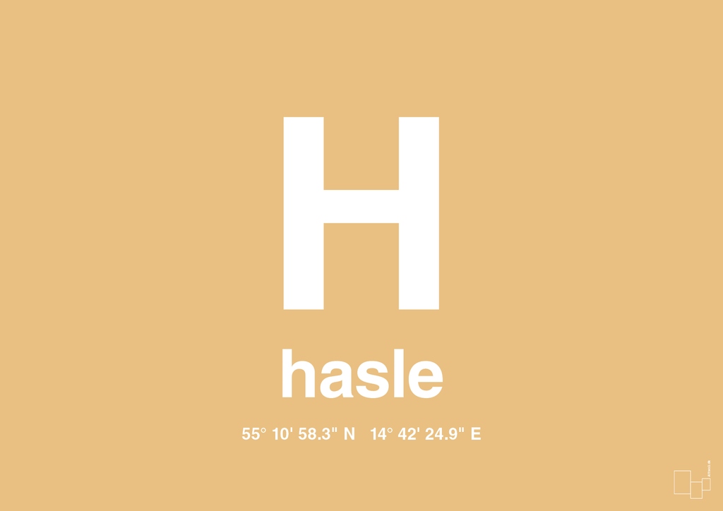 plakat: byplakat hasle med koordinater - charismatic-Byer-A1two3