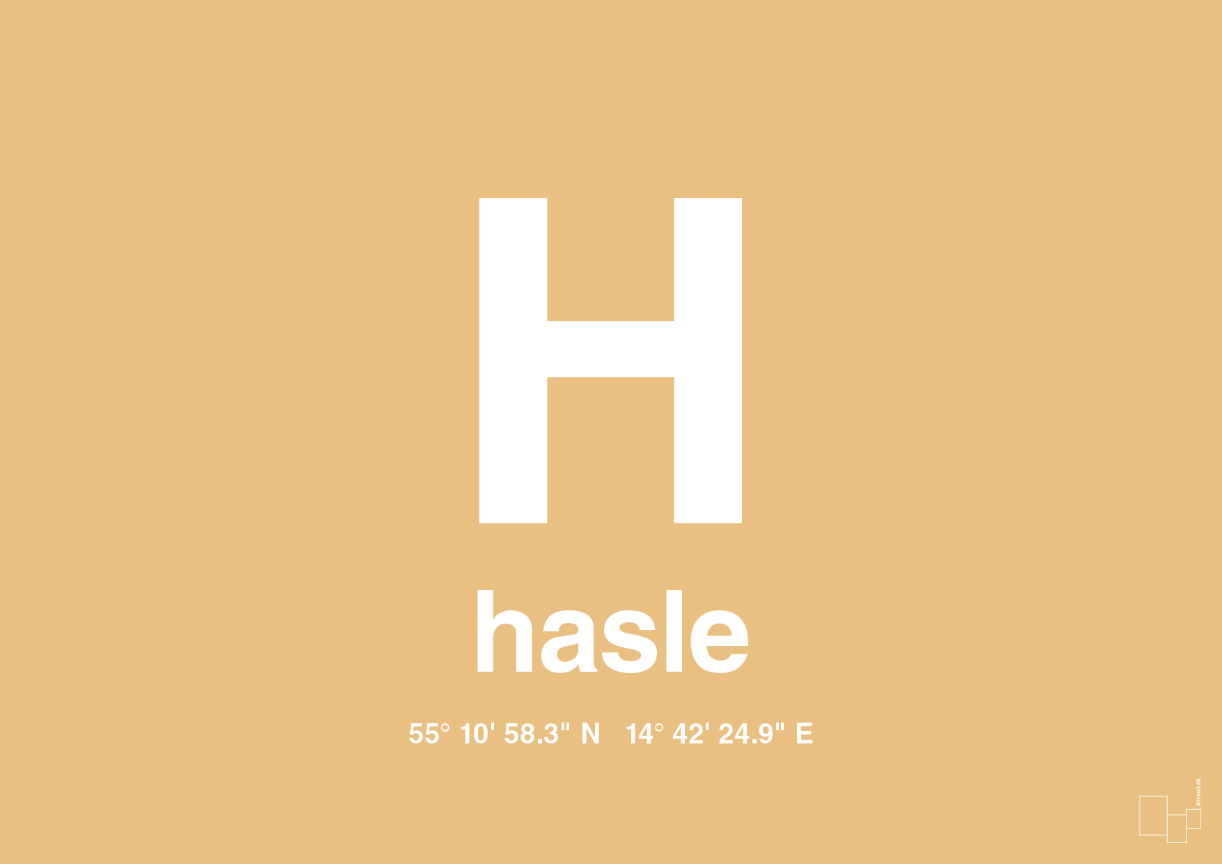 plakat: byplakat hasle med koordinater - charismatic-Byer-A1two3