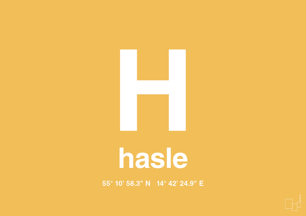 plakat: byplakat hasle med koordinater - honeycomb-Byer-A1two3
