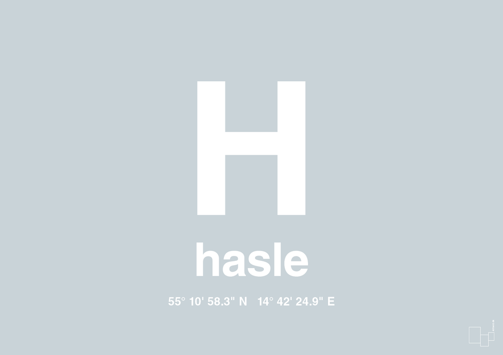 plakat: byplakat hasle med koordinater - light drizzle-Byer-A1two3