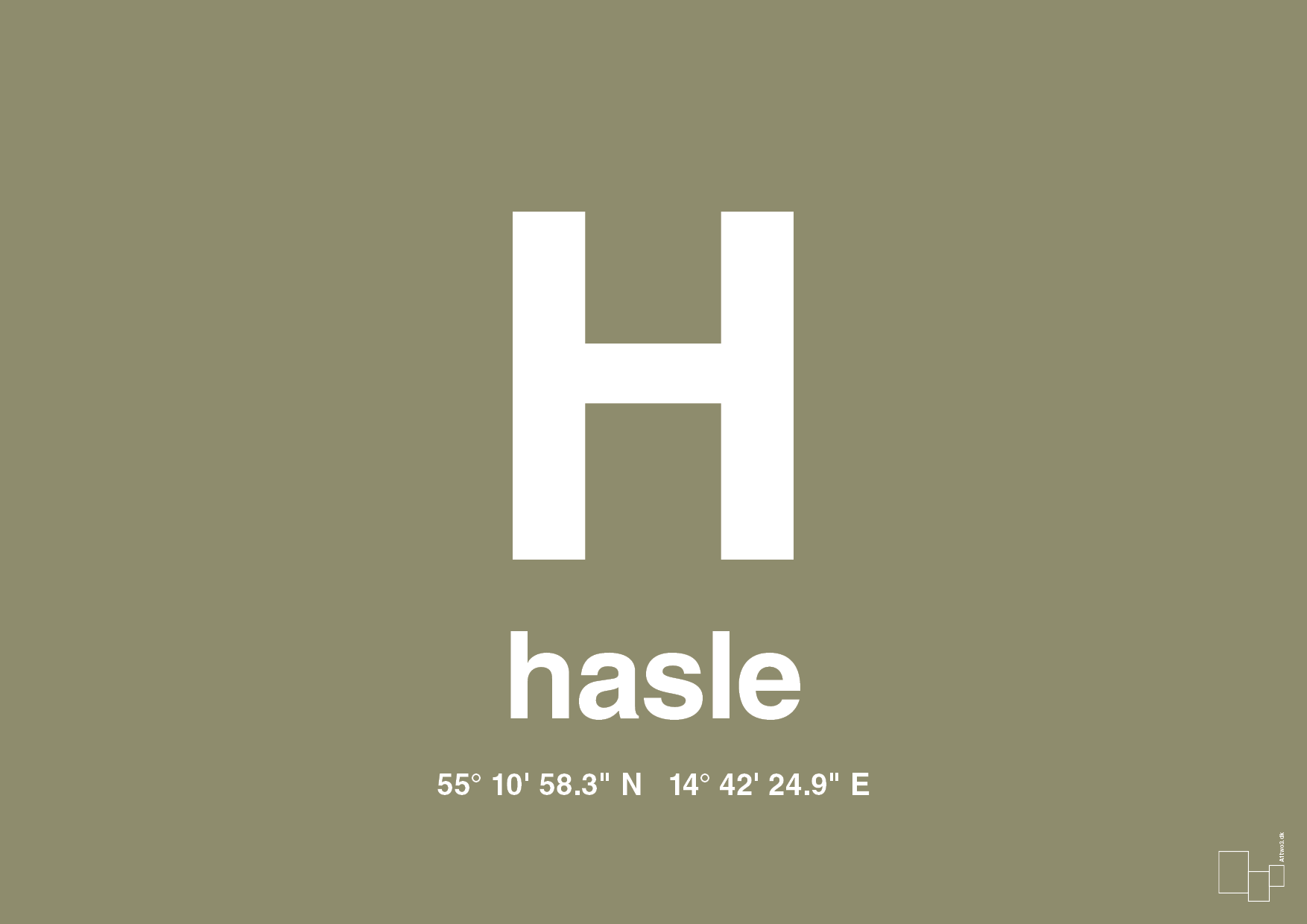 plakat: byplakat hasle med koordinater - misty forrest-Byer-A1two3