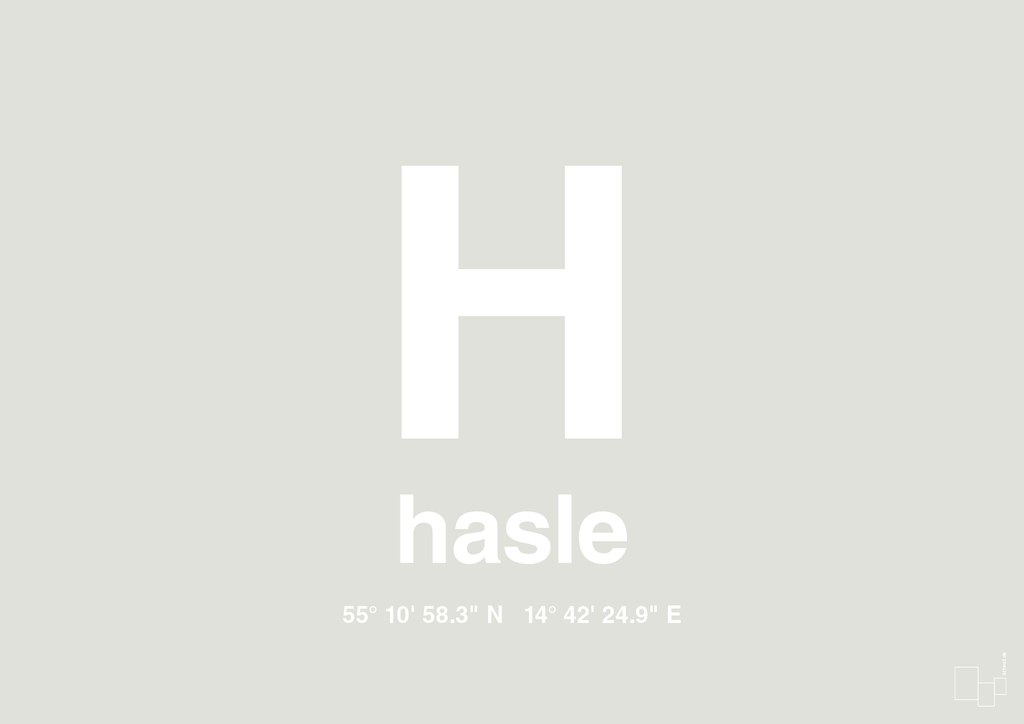 plakat: byplakat hasle med koordinater - painters white-Byer-A1two3