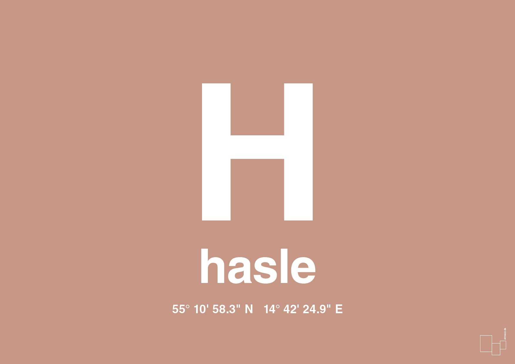 plakat: byplakat hasle med koordinater - powder-Byer-A1two3
