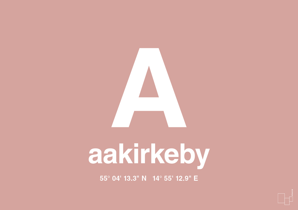 plakat: byplakat aakirkeby med koordinater - bubble shell-Byer-A1two3