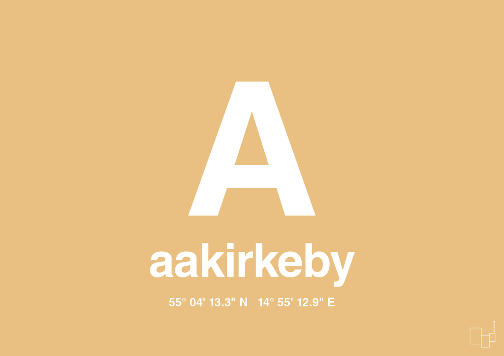 plakat: byplakat aakirkeby med koordinater - charismatic-Byer-A1two3