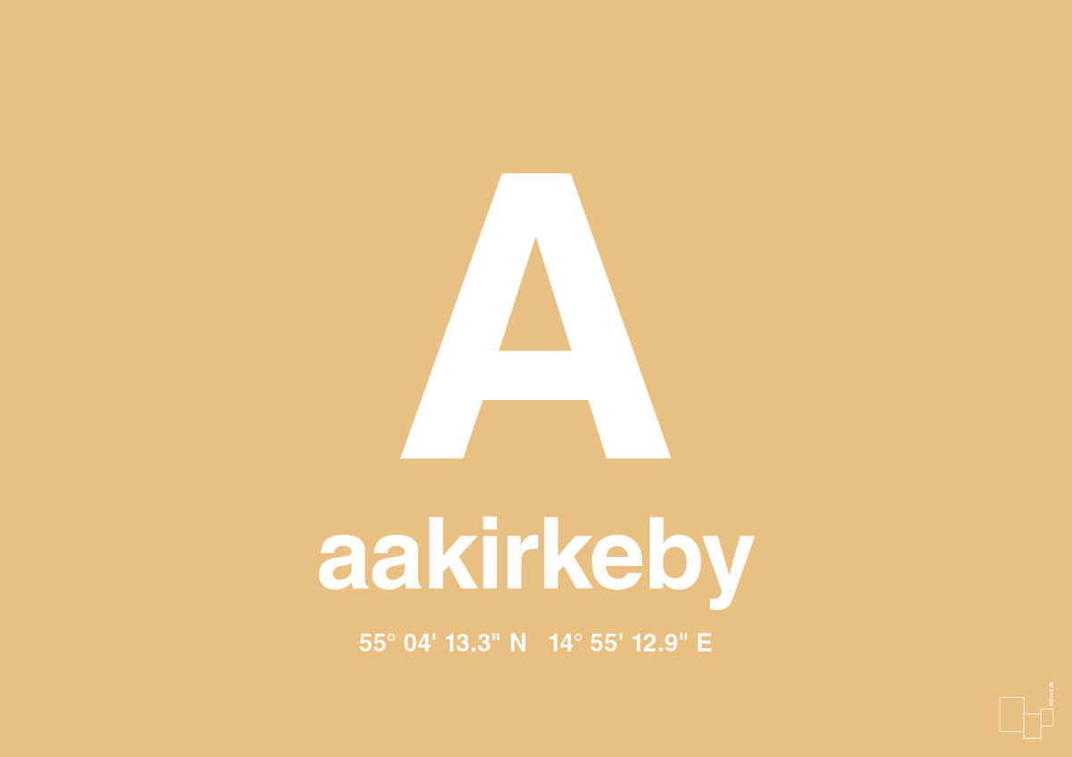 plakat: byplakat aakirkeby med koordinater - charismatic-Byer-A1two3