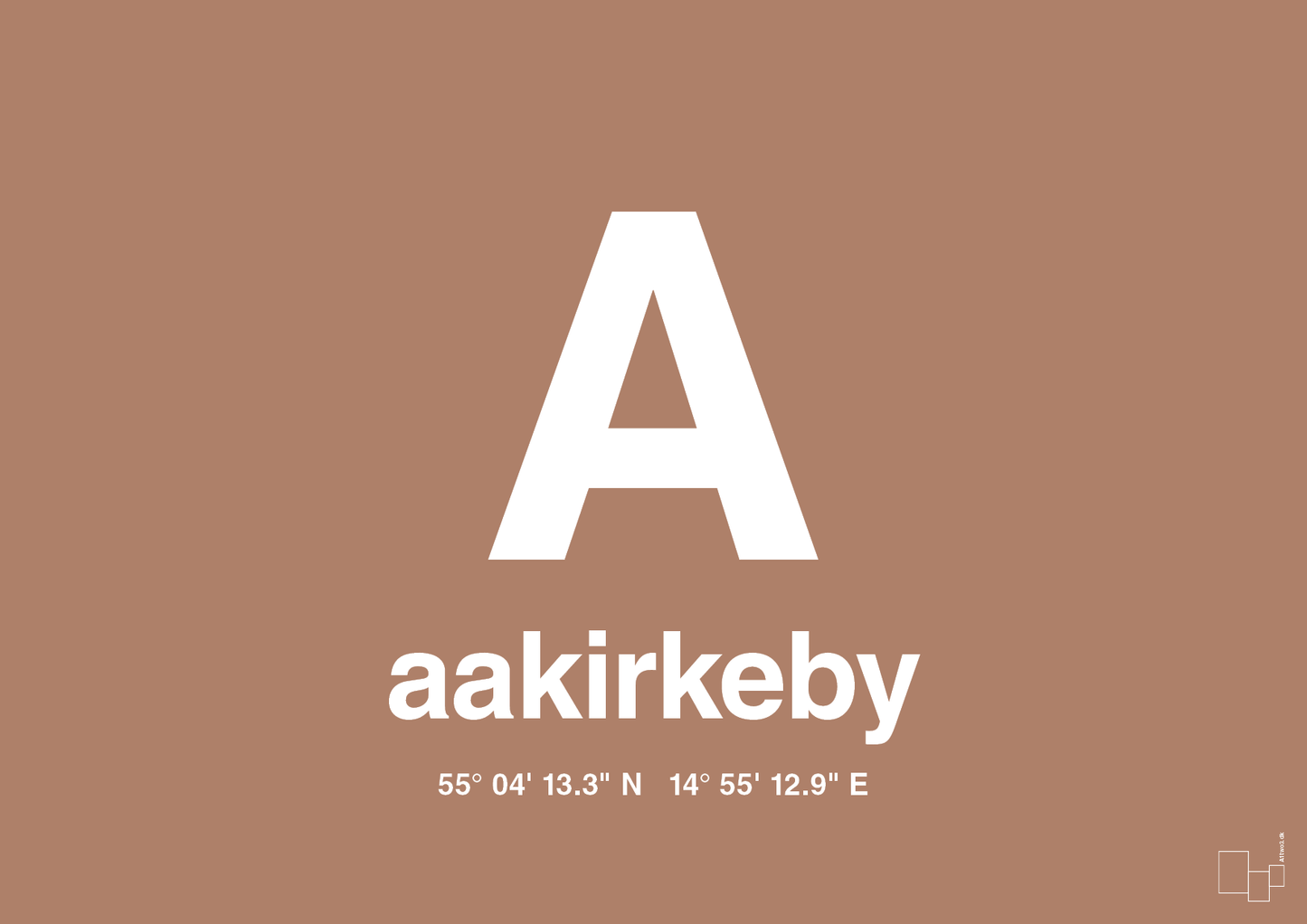 plakat: byplakat aakirkeby med koordinater - cider spice-Byer-A1two3