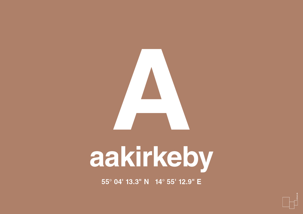 plakat: byplakat aakirkeby med koordinater - cider spice-Byer-A1two3