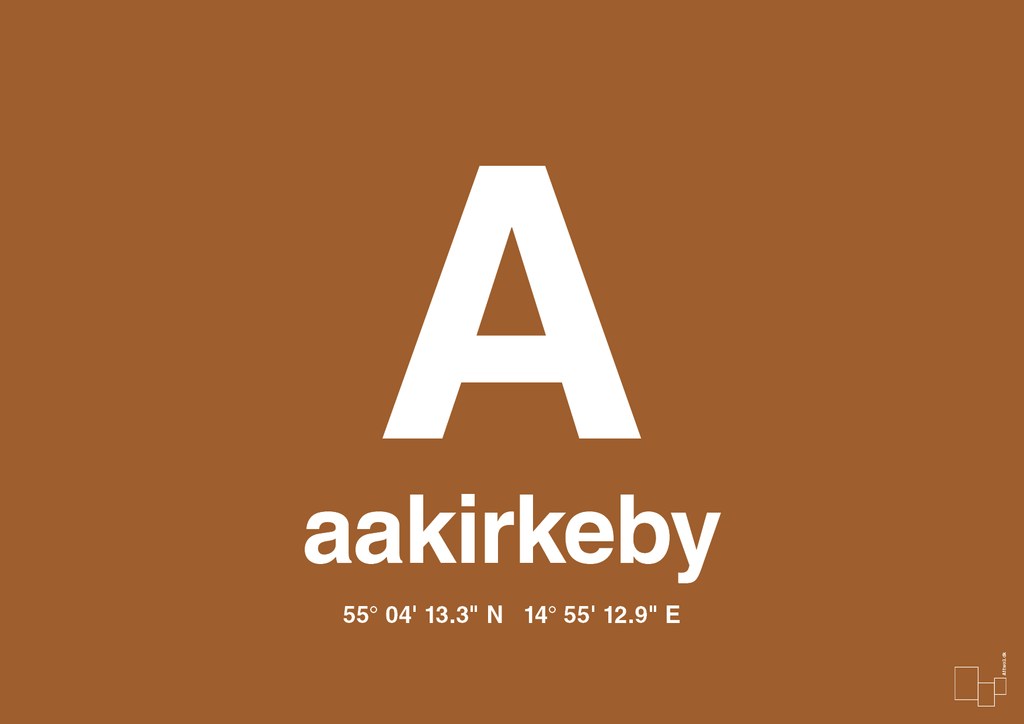 plakat: byplakat aakirkeby med koordinater - cognac-Byer-A1two3
